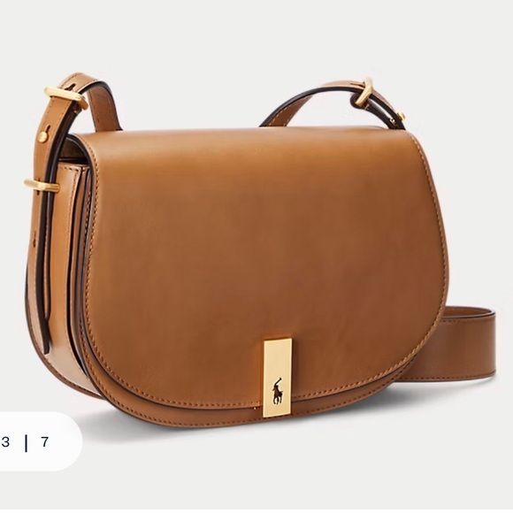 Ralph Lauren Handbags - Polo ID Leather Saddle Bag